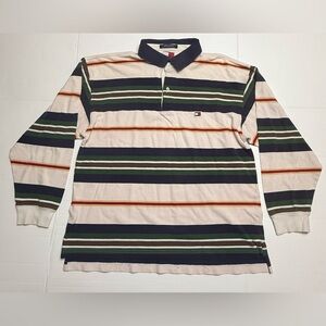 Tommy Hilfiger Vintage Stripped Long Sleeve Shirt Mens Size XXL 90s Y2K 0175 A2